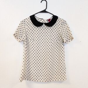 Merona Polka Dot Blouse with Black Collar